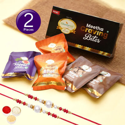 Meetha Craving Bites with 2 Rakhis Combo