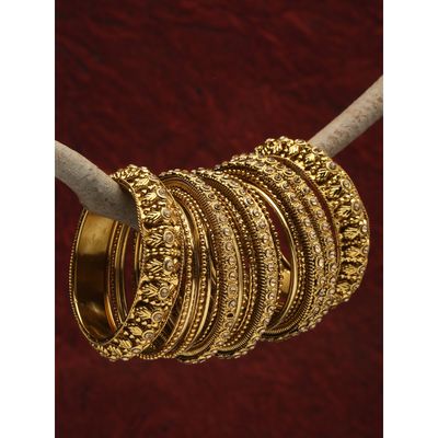 Antique Gold Plated Set of 26 Stylish Traditional Bangle for Women 11189b-2.8
