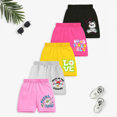 Girls' Bottomwear Printed Shorts | TRM-SRT-516 | Multicolor | 7-8 Years