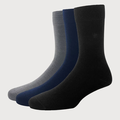 Men's Solid Compact Cotton Elastane Socks | Assorted - Free Size