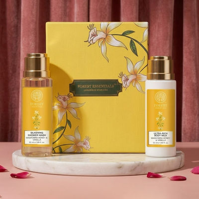 Honey Vanilla Body Care Gift Box | Shower Wash & Body Milk Duo