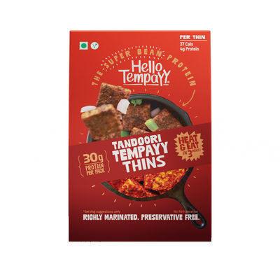 Protein Tandoori Tempeh Thins - Heat & Eat In 3 Mins, No Preservatives