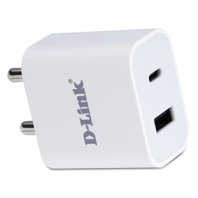 20W Dual Port Charger Type-C & USB-A for All Mobiles Phones, Tablets, Power Banks, Smart Watches, Earbuds Etc. Bis Certified, Compact Size & Easy to Carry - White