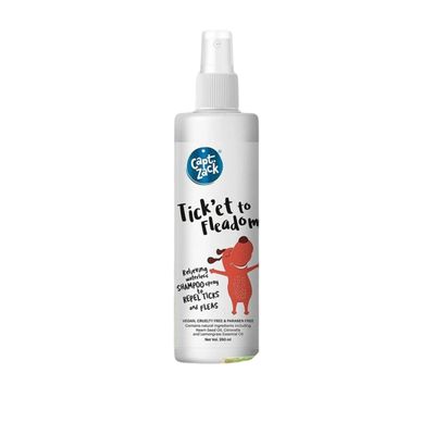 Captain Zack Ticket to Fleadom Dry Waterless Ticks Dog Shampoo, Suitable for All Coat Types