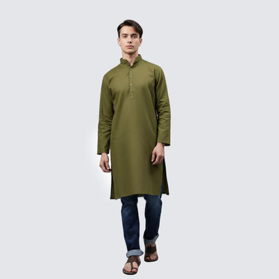 Men's Kurta | Olive Green - M