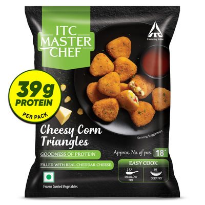 ITC Master Chef Cheesy Corn Triangle Nugget | Goodness of Protein With Cheddar Cheese | 18 pcs