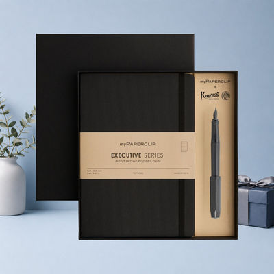 & Kaweco All Black Gift Set | A5 Notebook and Fountain Pen