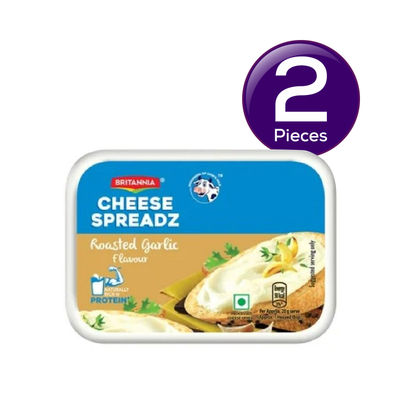 Britannia The Laughing Cow Cheese- Roasted Garlic Spread Tub Combo