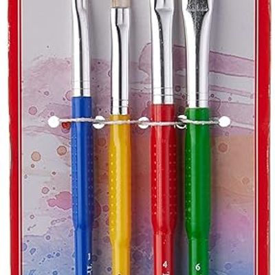 Paint Brush Tri-Grip Synthetic Hair Flat | Assorted Set | Nos. 1, 2, 4, 6
