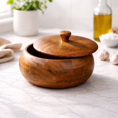 Acacia Wooden Roti Chapati Storage Box