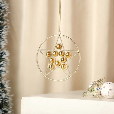 Metal Christmas Ring Star Ornament | Urban Born | Elegant Accent