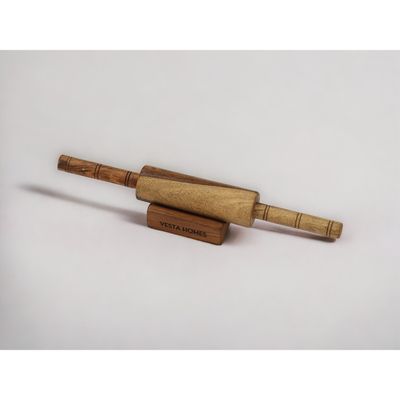 Wooden Belan with Stand for Kitchen | Premium Solid Wood Roti | Chapati Rolling Pin