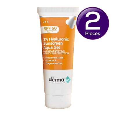 1% Hyaluronic Sunscreen SPF 50 Aqua Gel, PA++++, Lightweight, No Whitecast Combo