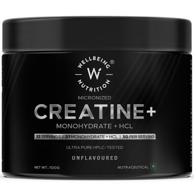 Wellbeing Nutrition Absolutely Pure Micronised Creatine Powder Monohydrate + HCL | Unflavoured