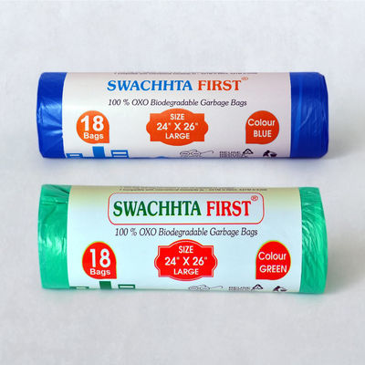 Garbage Bags - Oxo Bio Degradable Large ,Green & Blue combo (24 x 26 Inches)