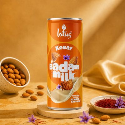 Lotus Kesar Badam Milk | With Real Bits Of Almonds And Saffron