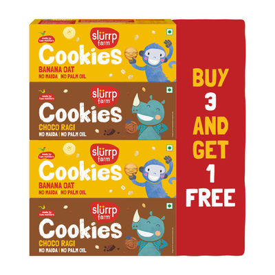 Banana Oat and Choco Ragi Cookies | Healthy Cookies Made With Multigrains