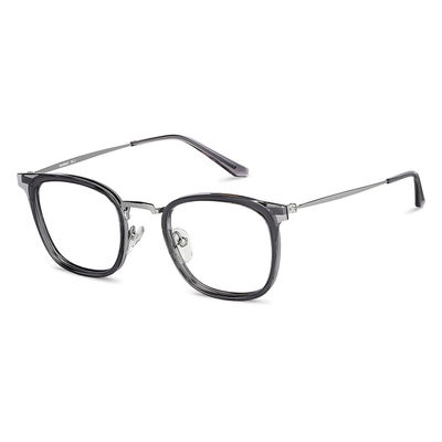Unisex Zero Power Blu Cut Full Rim Square Computer Glass|Grey-Medium