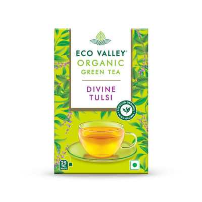 Organic Green Tea- Divine Tulsi| Boost Energy, Helps Burn Body Fat| Zero Calories