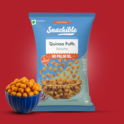 Snackible Sriracha Quinoa Puffs | No Palm Oil, Roasted, Source of Protein