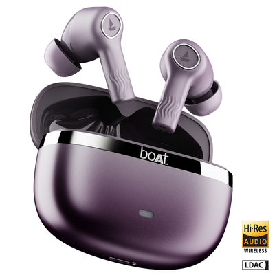 Nirvana Ion ANC Pro TWS Earbuds, Hi-Res Audio with LDAC, ANC, 120 HRS Playback, MultiPoint Bluetooth - Rose Quartz