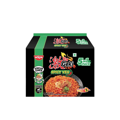Hot and Spicy Korean Veg Flavoured Ramen Instant Noodles | 5 in 1 pack