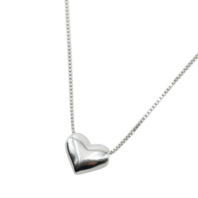 Silverfiire Sterling Silver 16Inch Heart Necklace