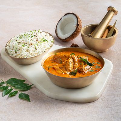 Chicken Karaikudi & Rice