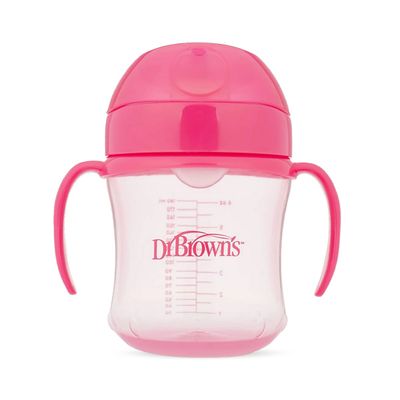 Dr Brown's Soft - Spout Transition Pink Cup Sipper For Kids | 6+ months