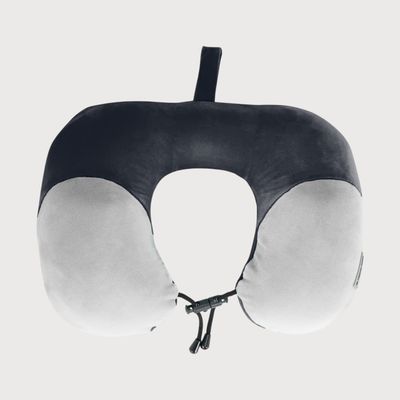 100% Pure Memory Foam Travel Neck Pillow- Stable Neck Support- Black And Grey