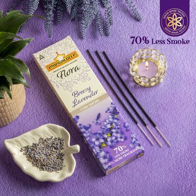 Low Smoke Breezy Lavender Incense Sticks | Mangaldeep