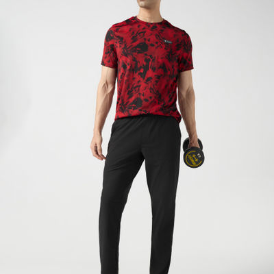 Men Poly Solid Relax Fit Sports Trackpants with DURACOOL+ | Black | L