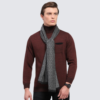 Men's Acrylic Blend Muffler | Black - Free Size