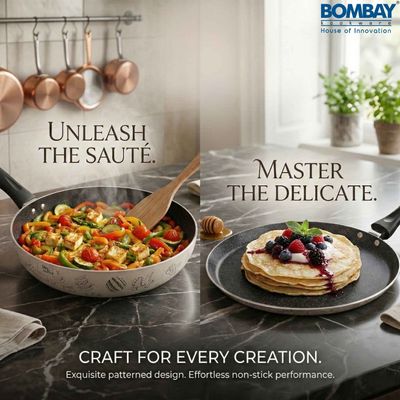 Kala Kruti 2Pcs Set- Fry Pan (24 Cm) And Dosa Tawa (27.5 Cm)