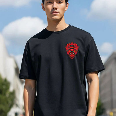 Men's Round Neck half sleeve Oversized T-shirt |AA(ARN)BLACK176 | Black - M