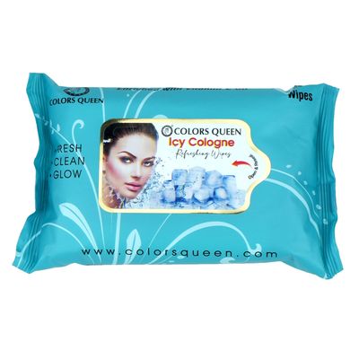 Colors Queen Daily Refreshing Facial Wipes | Icy Cologne | 25 Pulls Per Pack