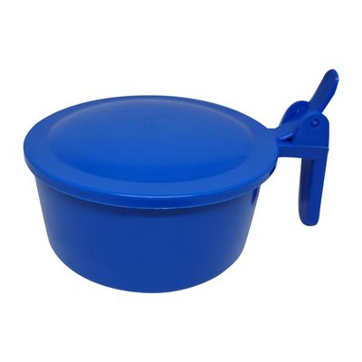 PVC Slovia Spitting Mug with Lid Sputum Pot with Plastic Cover - Blue