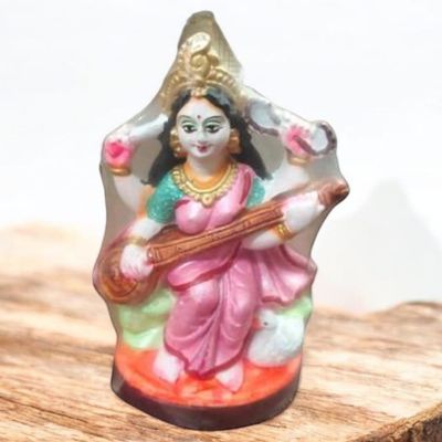 Tiyutraditions Saraswati Pooja Clay Idol