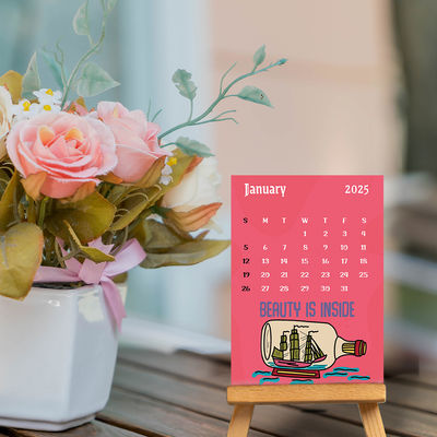 Mad Over Print Doodle 2025 Easel Stand Calendar