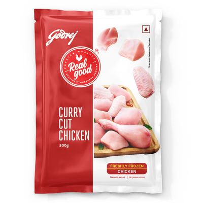 Godrej Real Good Chicken Curry Cut | Freshly Frozen | No Hormones, No Preservatives