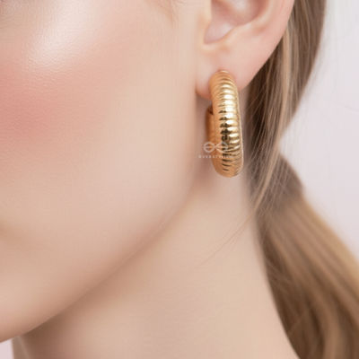 Sunlit Harmony - Statement Golden Earrings | JEW1106990