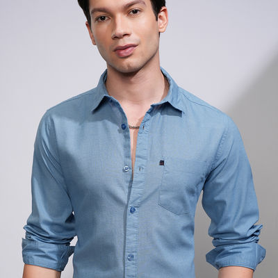 Men's Slim Fit Casual Shirt | Blue - XL