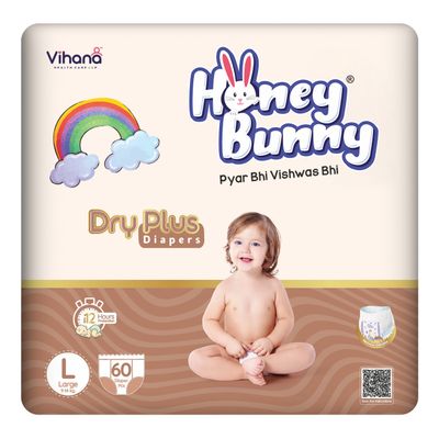 Super Soft Dry Plus 12 Hour Protection Pant Style Diaper | L | 60 pcs