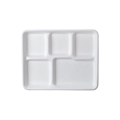 Disposable Bagasse Full Meal Plate | 5 Compartment | 8 x 10 inch | Vinay Trading
