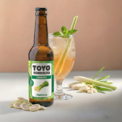 Low Sugar Lemongrass | Non-Alcoholic Kombucha