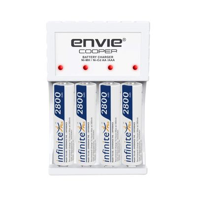 (ECR 20 MC+4xAA2800) Standard Rechargeable Battery Charger for AA & AAA Ni-mh/Ni-Cd with Batteries