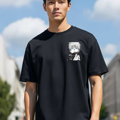 Men's Round Neck half sleeve Oversized T-shirt |AA(ARN)BLACK130 | Black - M