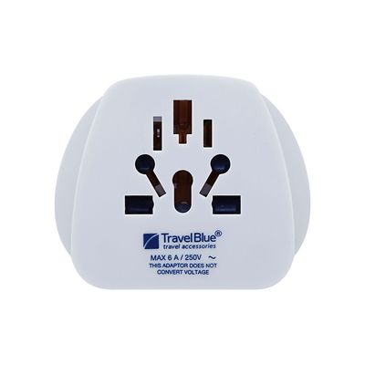 Travel Blue Tourist Adaptor To India - White