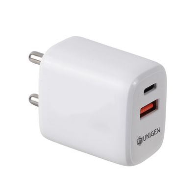 Unigen Unigen 30W Dual Usb-A + Usb-C Wall Charger Compact Design Power Adapter For Fast Charging