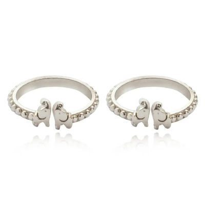 Silver 92.5 Small Elephant Toe Rings